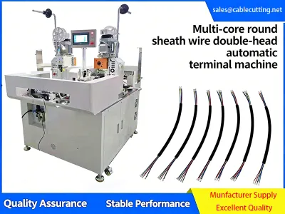 Machine à sertir les bornes à double tête entièrement automatique pour câbles gainés multiconducteurs JW-17T - Machine automatique de sertissage de cosses