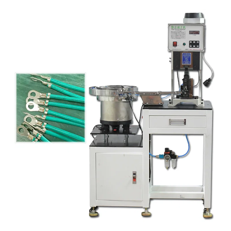 Machine à sertir les bornes libres avec alimentation par plaque vibrante, machine à sertir les bornes lâches de fil, machine à sertir les cosses de câble, machine à sertir les bornes en plastique 