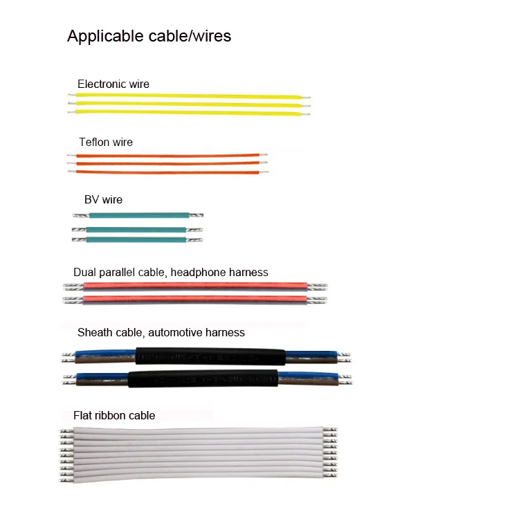 affichage d’échantillon de machine d’étamage de coupe de fil, d’étamage de dénudage de coupe de 5 fils, de machine d’étamage de fil automatique aux deux extrémités