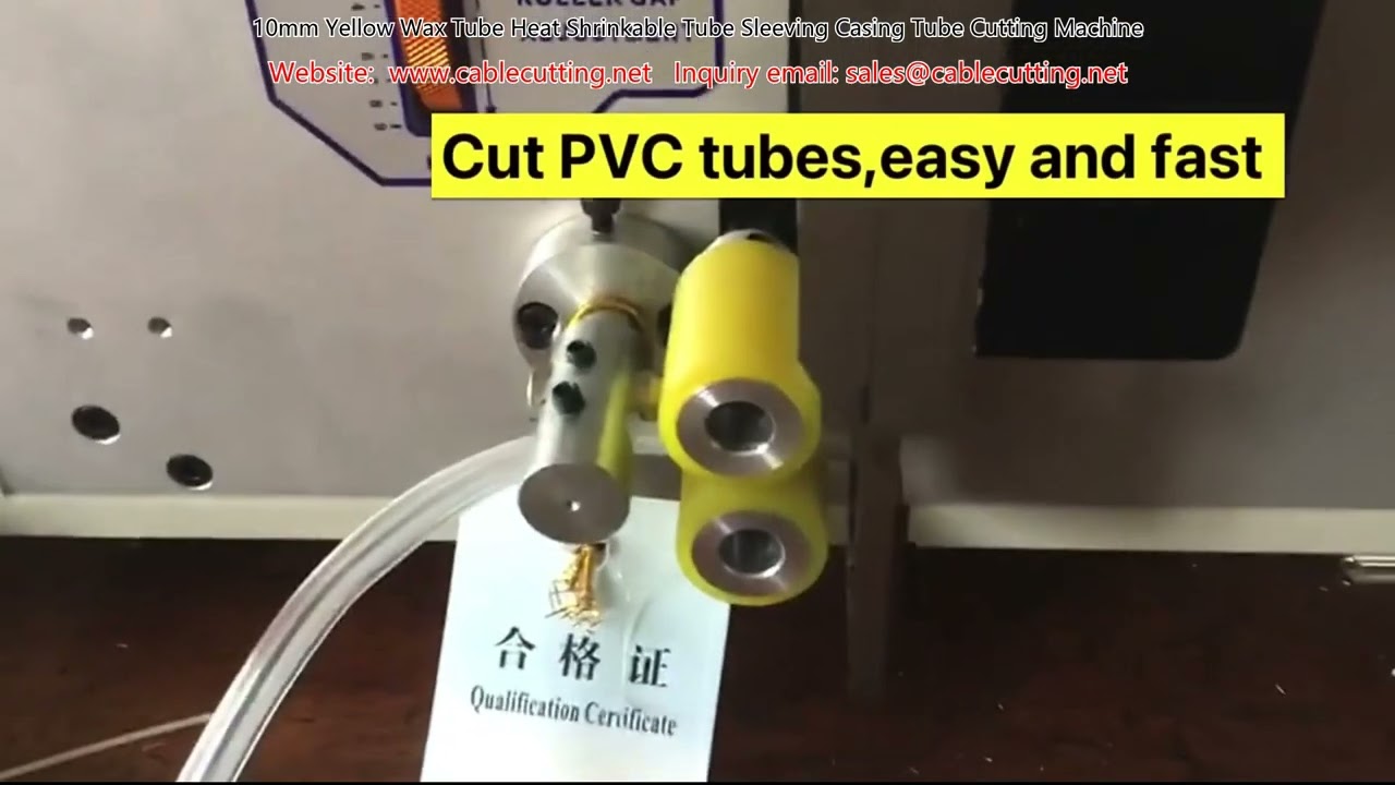 Machine de coupe précise pour tubes thermorétractables 10mm (cire jaune) - Gainage et manchonnage