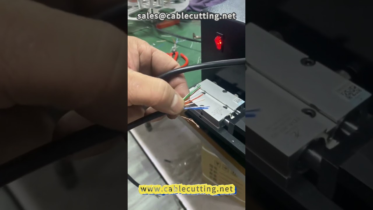 Machine de déroulage et redressage de câble réseau 104 – Crimpage RJ45 automatisé