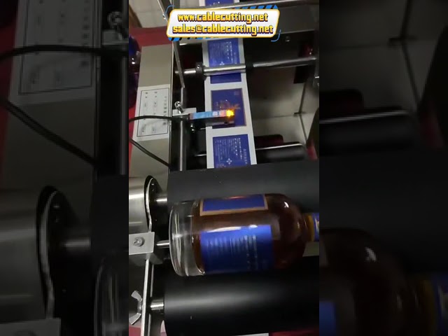 Machine à étiqueter bouteilles rondes : étiquettes avant/arrière pour PET, plastique, verre (vin)