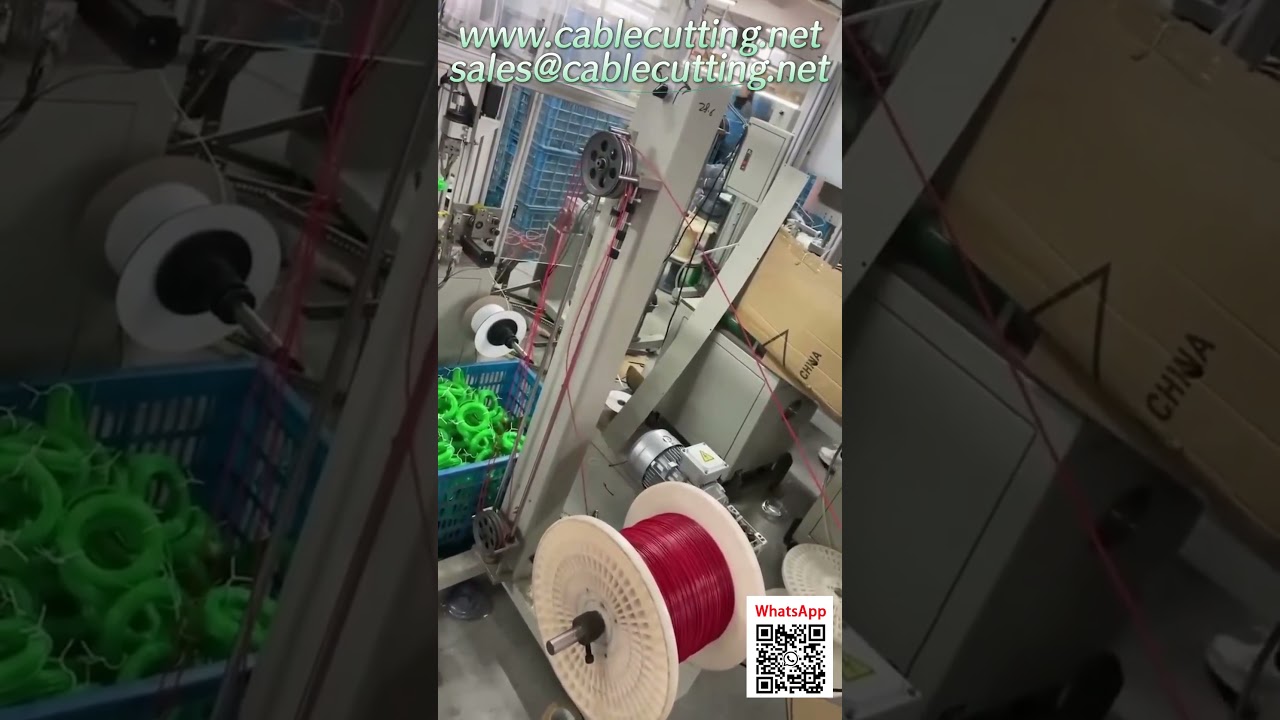 Dans notre usine en pleine activité : bobinage et emballage automatiques du fil de coupe en action