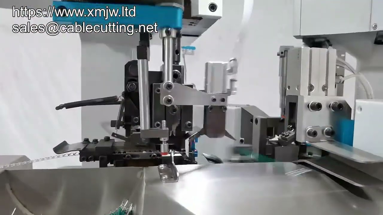 Machine automatique double tête pour dénuder, couper et sertir les câbles - Sertisseuse terminale haute performance