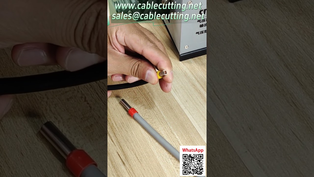 Pince à sertir pneumatique 25M - Démonstration de sertissage de cosses tubulaires longues avec matrices interchangeables