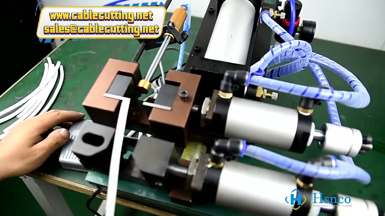 Machine à dénuder pneumatique 305 : outil de poussée et tirage de câble semi-automatique