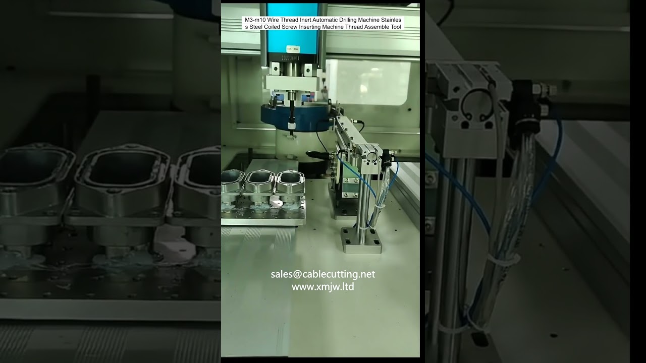 Machine automatique de perçage et d'insertion de filets hélicoïdaux M3-M10 en acier inoxydable