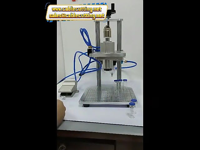 Machine de capsulage pneumatique pour petites ampoules, flacons aluminium/plastique et liquides oraux - Équipement Xilin
