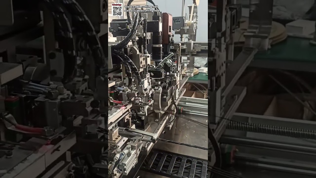 Machine automatique de coupe, dénudage, sertissage double extrémité, torsion et insertion de boîtier