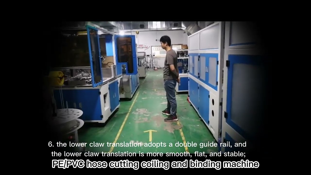 Machine de coupe, enroulage et cerclage automatique pour tuyaux PE/PVC